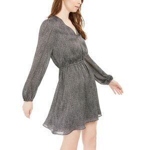 Leyden Black Printed V-Neck Dress